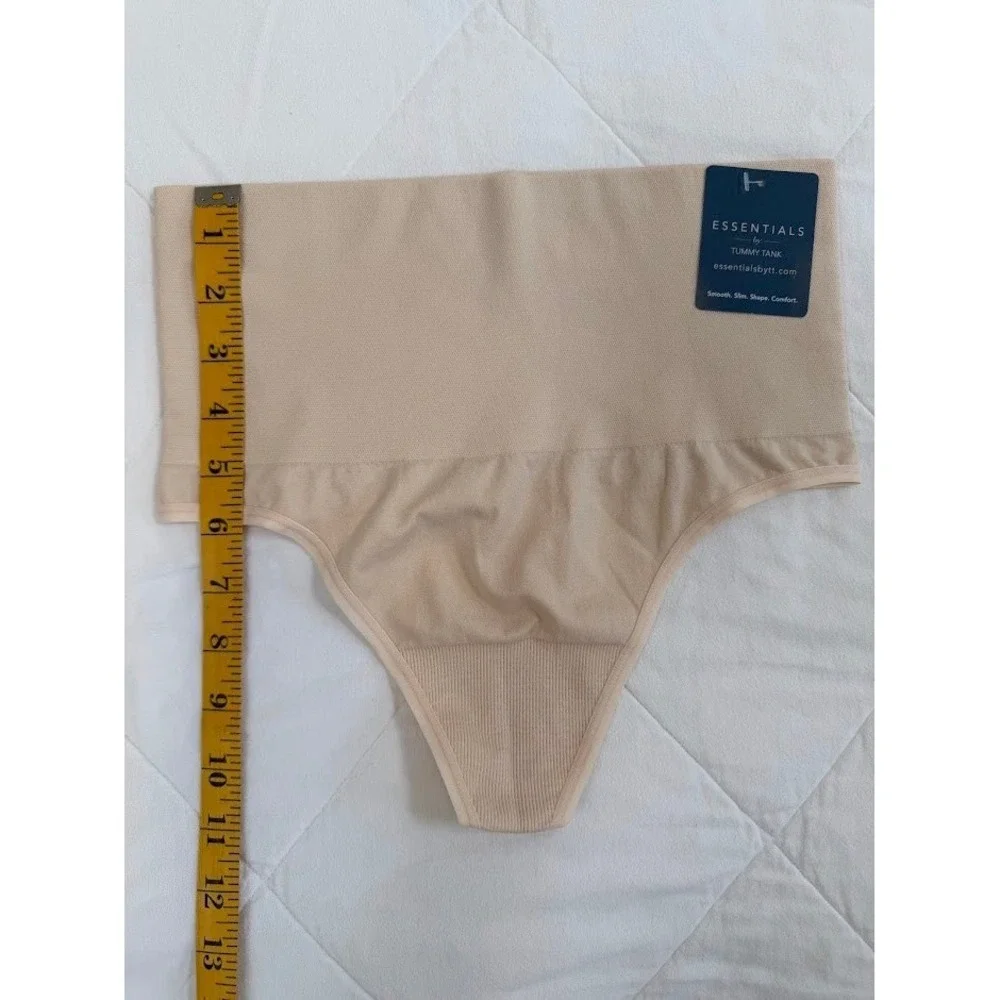 Essentials‎ by Tummy Tank High Waisted Seamless Shapewear Thong M/L